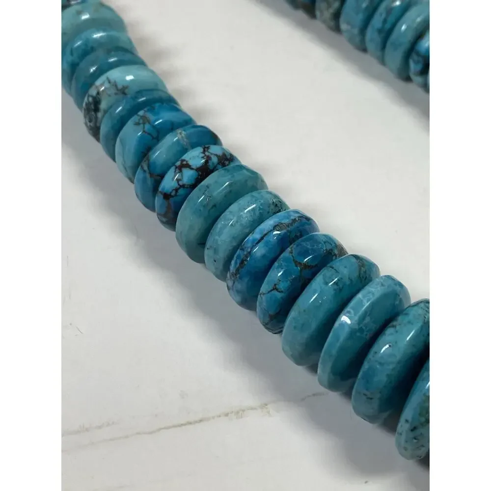 Turquoise Disc Necklace w/ Reddish Brown Matrix